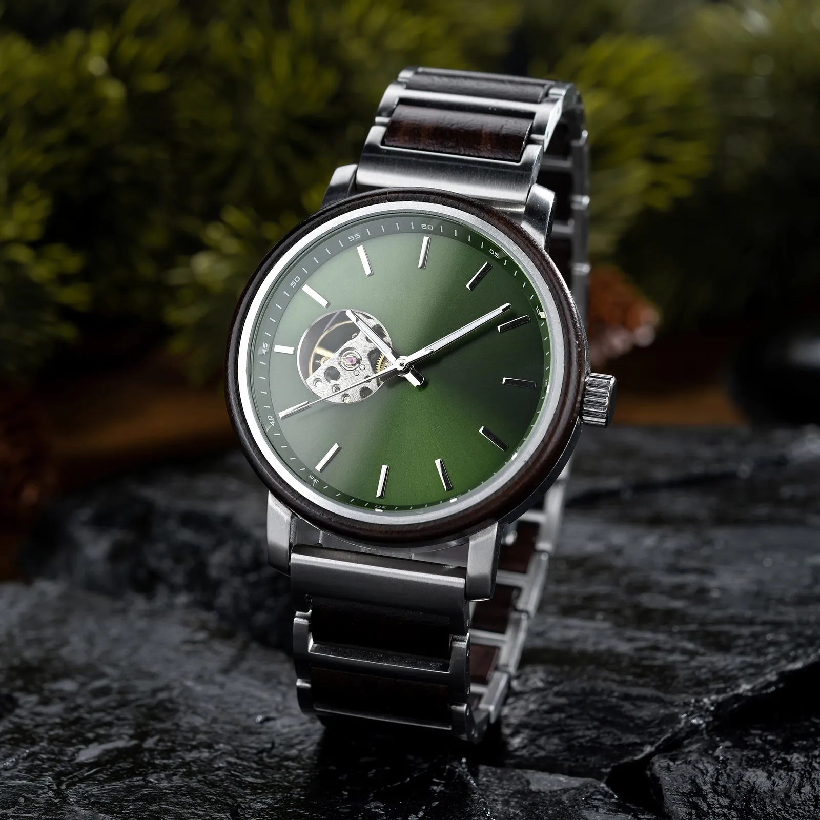 EBONIX - Men Wood Watch Automatic Mechanical