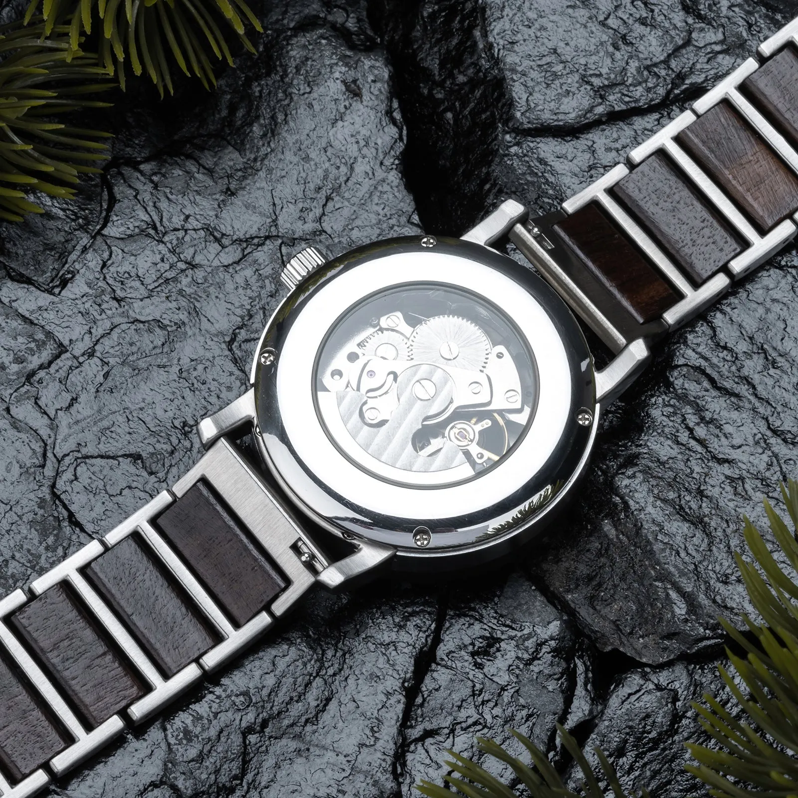 EBONIX - Men Wood Watch Automatic Mechanical