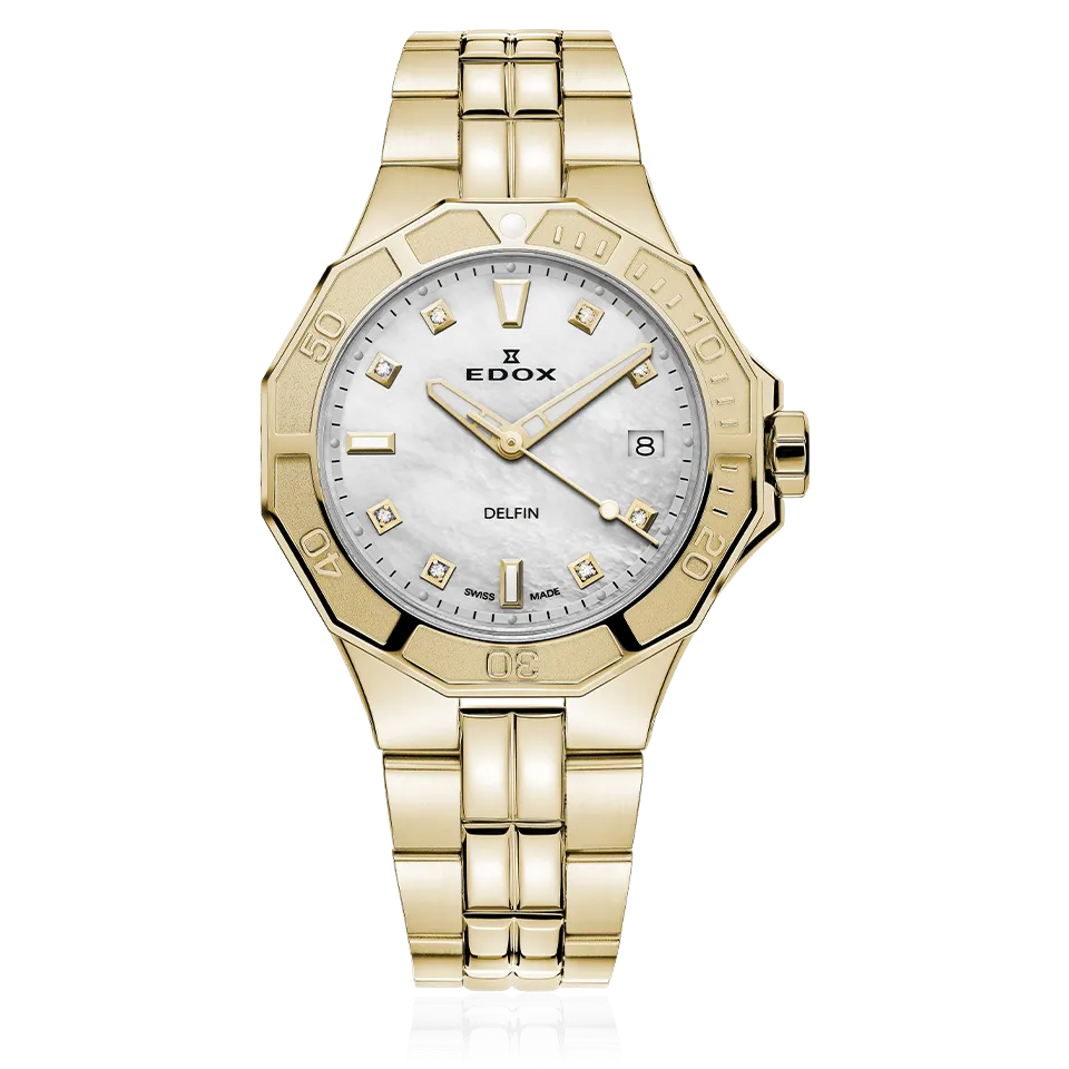 EDOX SWISS MADE 53020-37JM-NADD DELFIN THE ORIGINAL DIVER DATE LADY