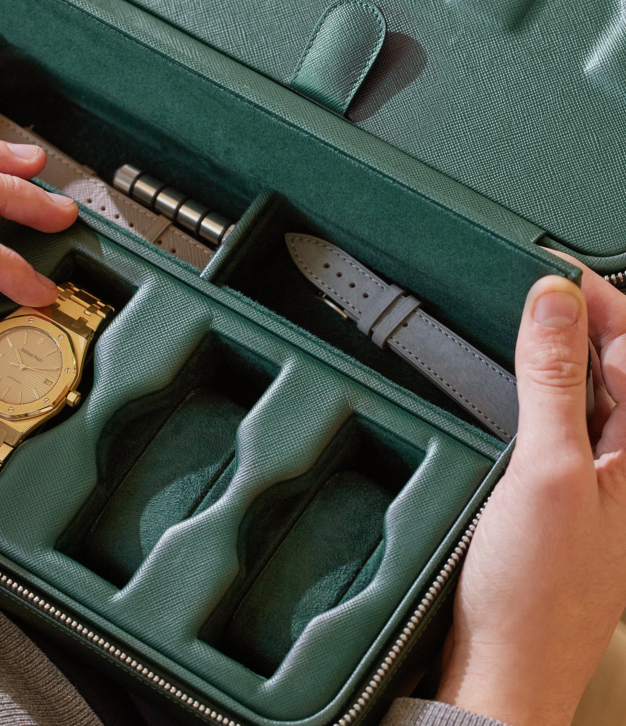eight-watch box, saffiano