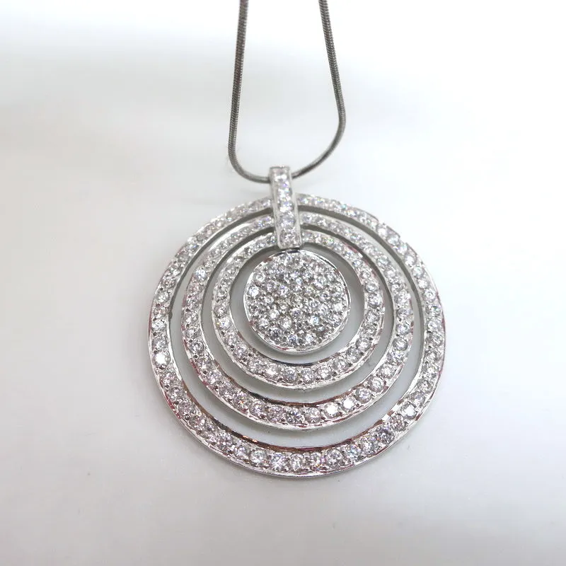Erwin Pearl Circles of Love CZ Pave Pendant Necklace Sterling Silver