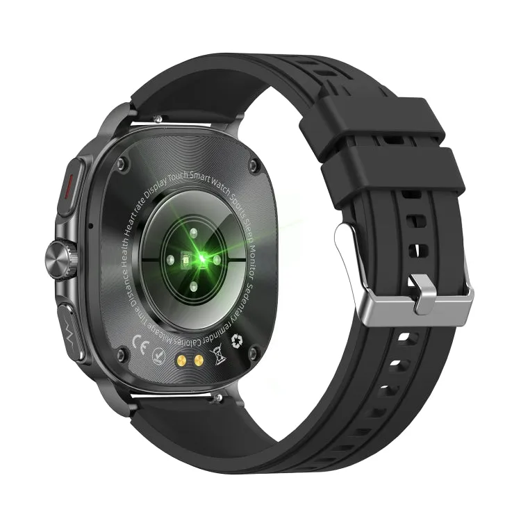 ET492 1.43 inch AMOLED Screen Silicone Strap Smart Watch Supports ECG/Blood Sugar Monitoring(Black)