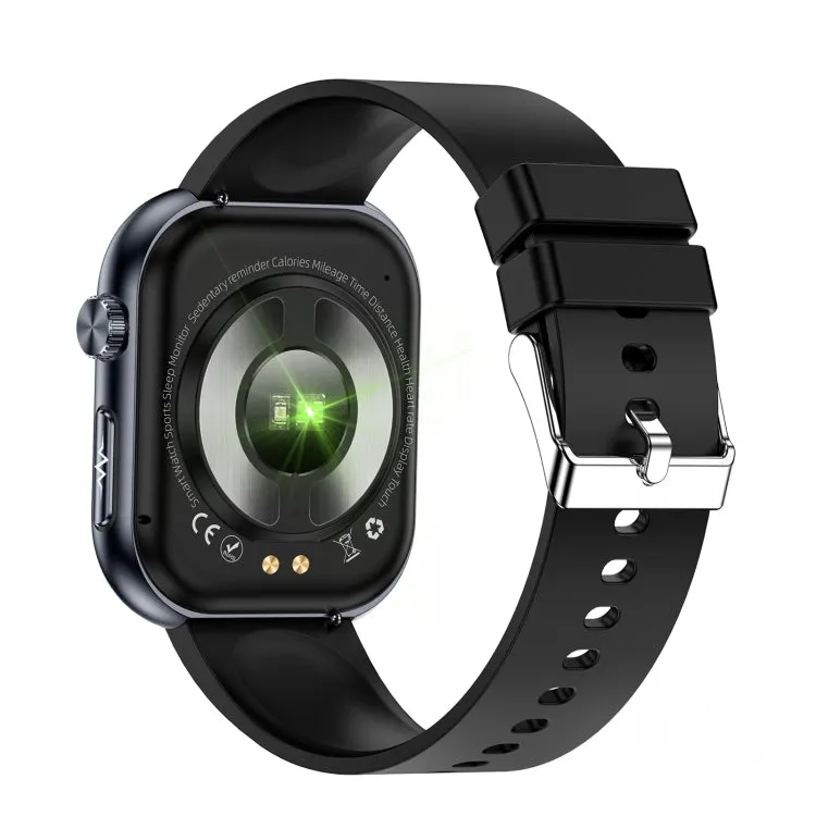ET587 1.95 inch AMOLED Screen Smart Watch, ECG Electrocardiogram/Blood Sugar Monitoring(Black)