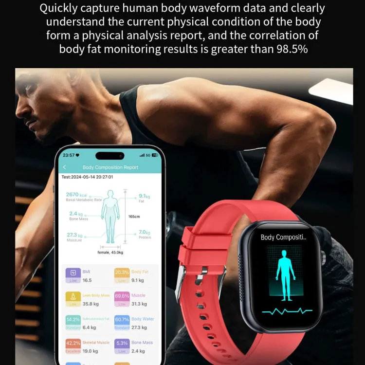 ET587 1.95 inch AMOLED Screen Smart Watch, ECG Electrocardiogram/Blood Sugar Monitoring(Black)