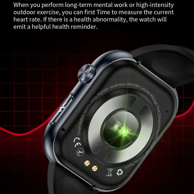 ET587 1.95 inch AMOLED Screen Smart Watch, ECG Electrocardiogram/Blood Sugar Monitoring(Black)