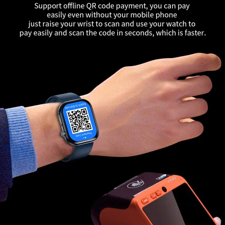 ET587 1.95 inch AMOLED Screen Smart Watch, ECG Electrocardiogram/Blood Sugar Monitoring(Black)