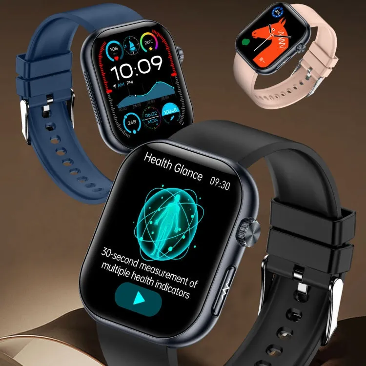 ET587 1.95 inch AMOLED Screen Smart Watch, ECG Electrocardiogram/Blood Sugar Monitoring(Black)