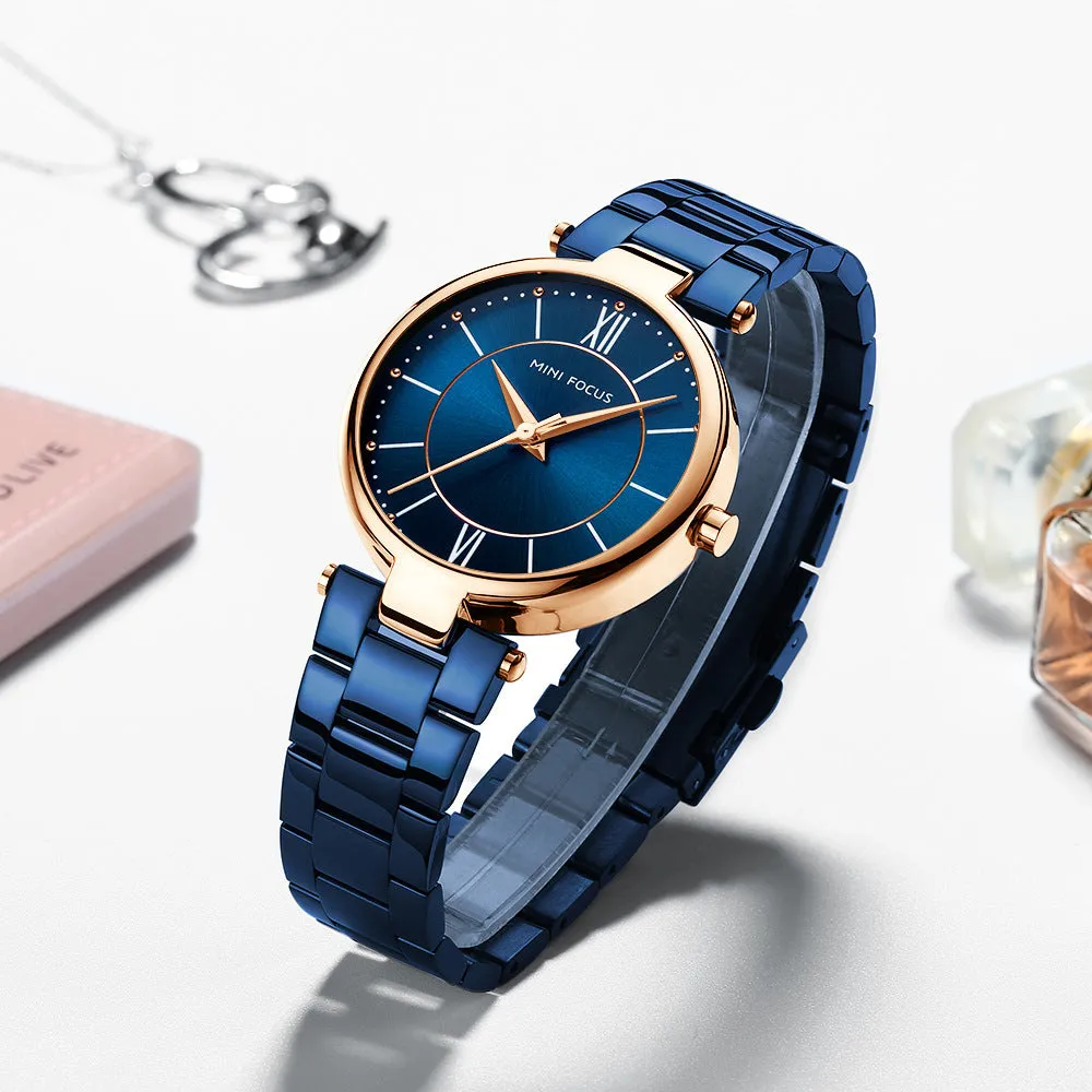 Fashion Japanese movement waterproof steel band ladies quartz watch