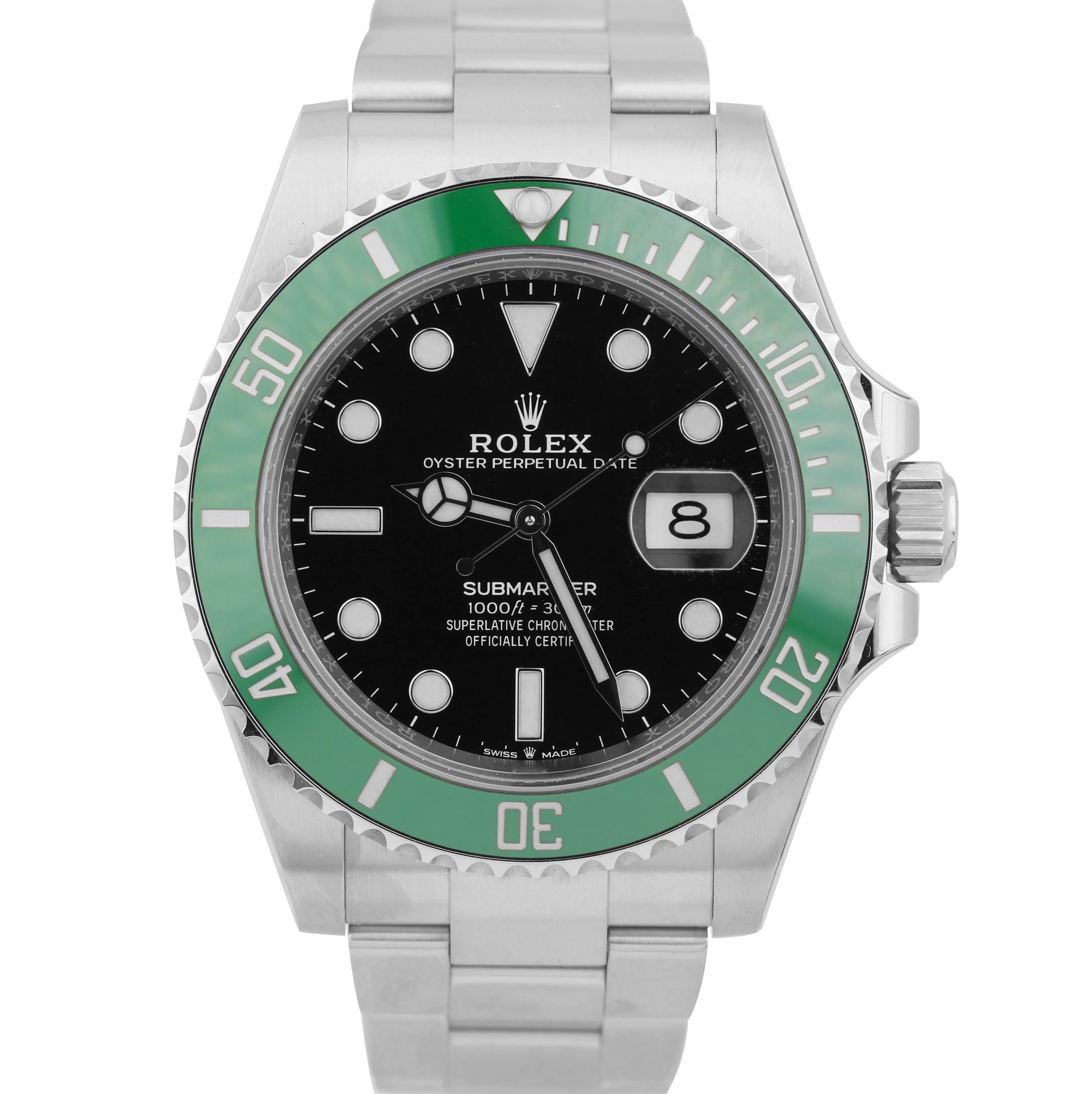 FEBRUARY 2021 Rolex Submariner 41mm Date GREEN KERMIT Ceramic Watch 126610 LV