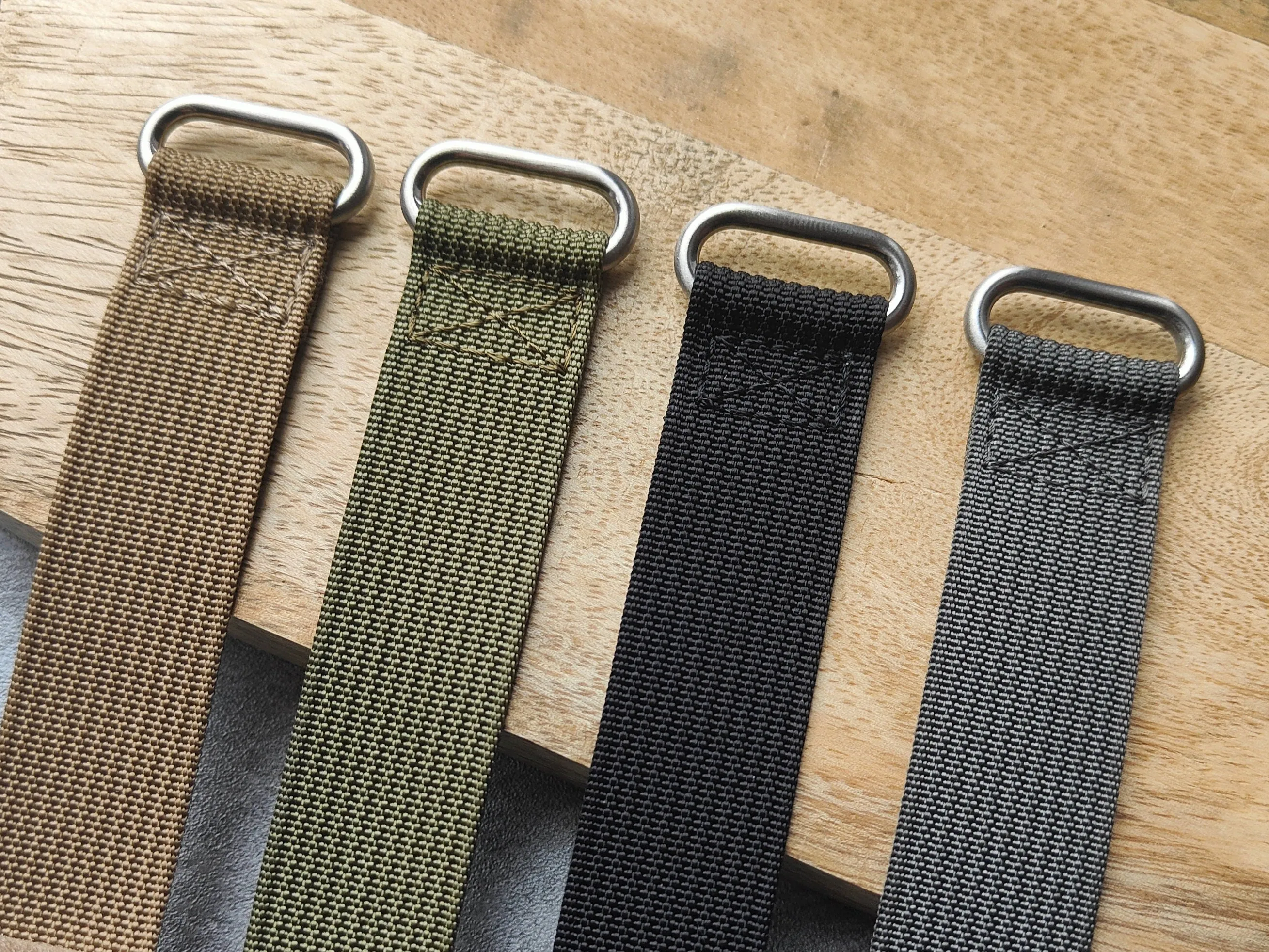 Fixed Lugs Premium Ribbed Ballistic Nylon Single Pass Hook And Loop Strap - Forest Green