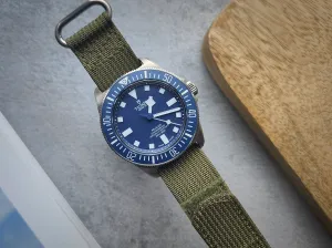 Fixed Lugs Premium Ribbed Ballistic Nylon Single Pass Hook And Loop Strap - Forest Green