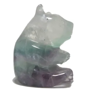 Fluorite Bear Sitting Wounded Warrior