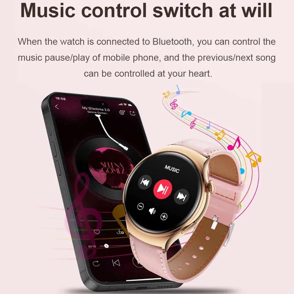 For Huawei GT4 Mini Smart Watch Woman Watch 4 AMOLED HD Screen Bluetooth Call GPS NFC Heart rate BloodSugar SmartWatch 2024 New