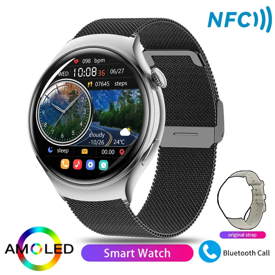 For Huawei GT4 Mini Smart Watch Woman Watch 4 AMOLED HD Screen Bluetooth Call GPS NFC Heart rate BloodSugar SmartWatch 2024 New