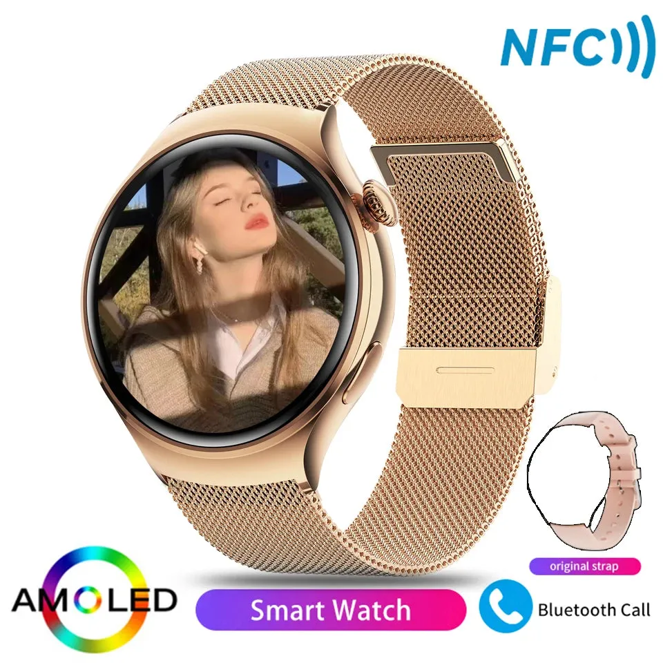 For Huawei GT4 Mini Smart Watch Woman Watch 4 AMOLED HD Screen Bluetooth Call GPS NFC Heart rate BloodSugar SmartWatch 2024 New