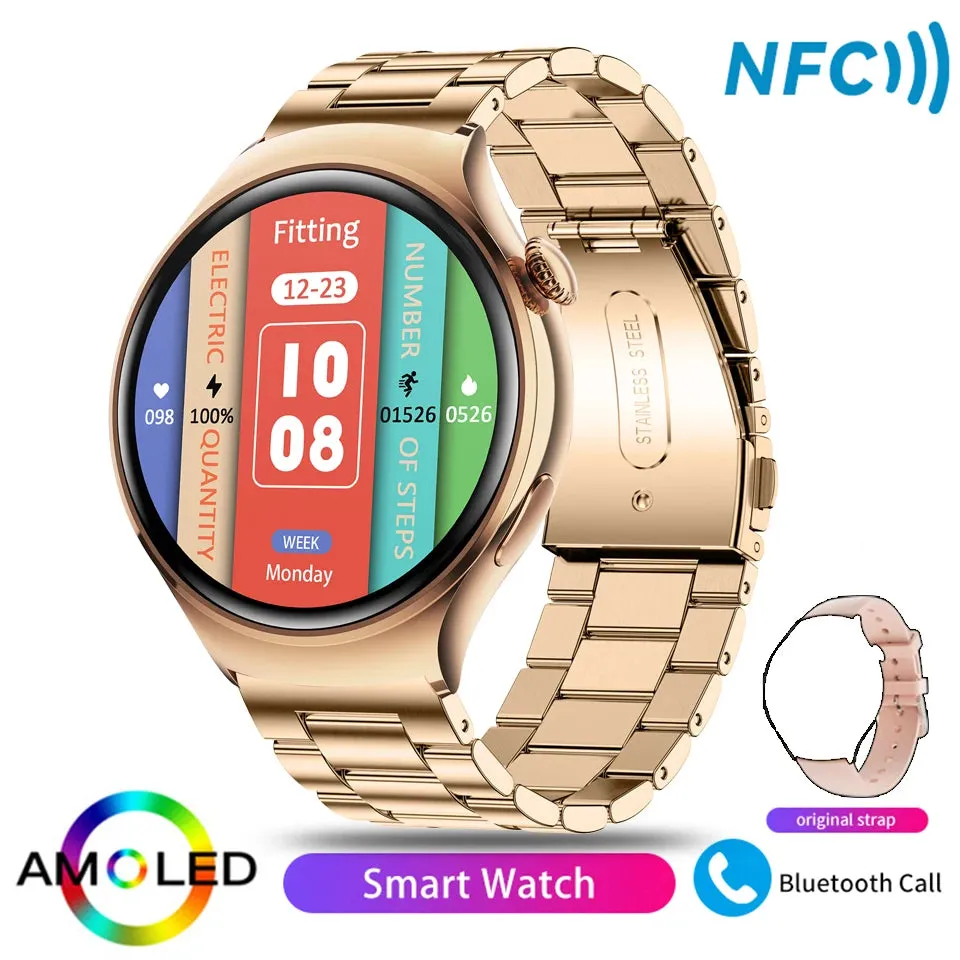 For Huawei GT4 Mini Smart Watch Woman Watch 4 AMOLED HD Screen Bluetooth Call GPS NFC Heart rate BloodSugar SmartWatch 2024 New