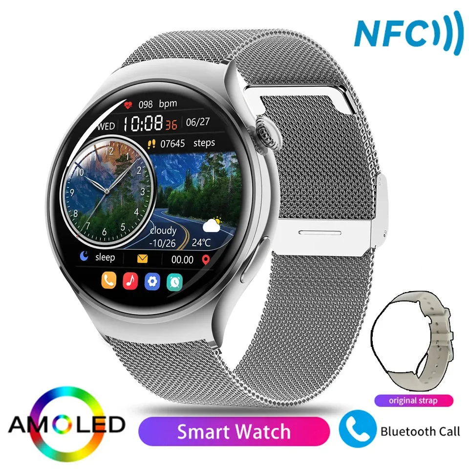For Huawei GT4 Mini Smart Watch Woman Watch 4 AMOLED HD Screen Bluetooth Call GPS NFC Heart rate BloodSugar SmartWatch 2024 New