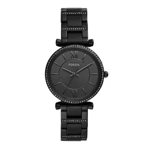 Fossil Carlie Black Stainless Steel Black Dial Quartz Watch for Ladies - ES4488