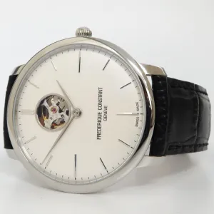 Frederique Constant Slimline Heart Beat Automatic Steel Silver Dial FC-312S4S6