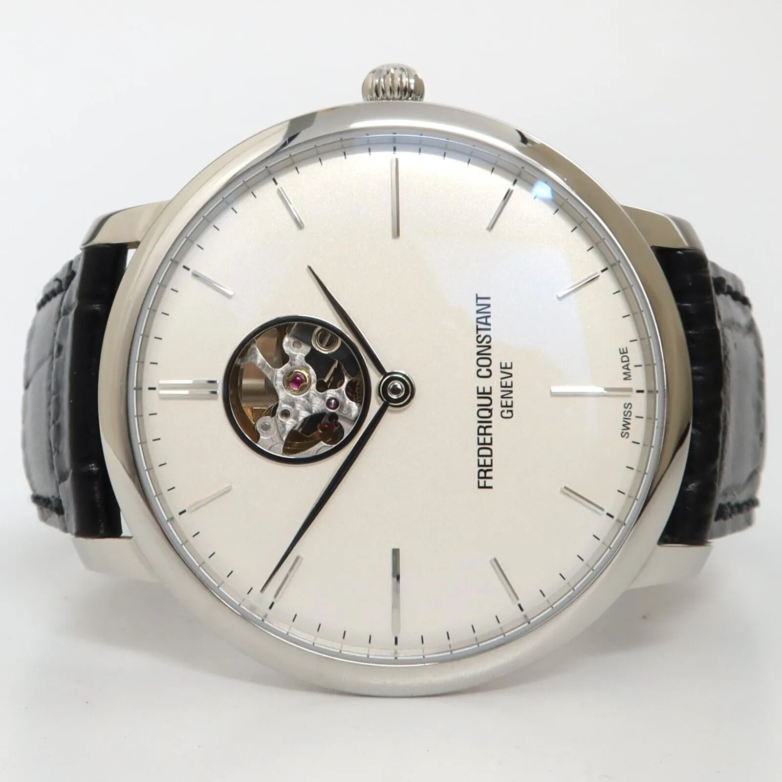Frederique Constant Slimline Heart Beat Automatic Steel Silver Dial FC-312S4S6