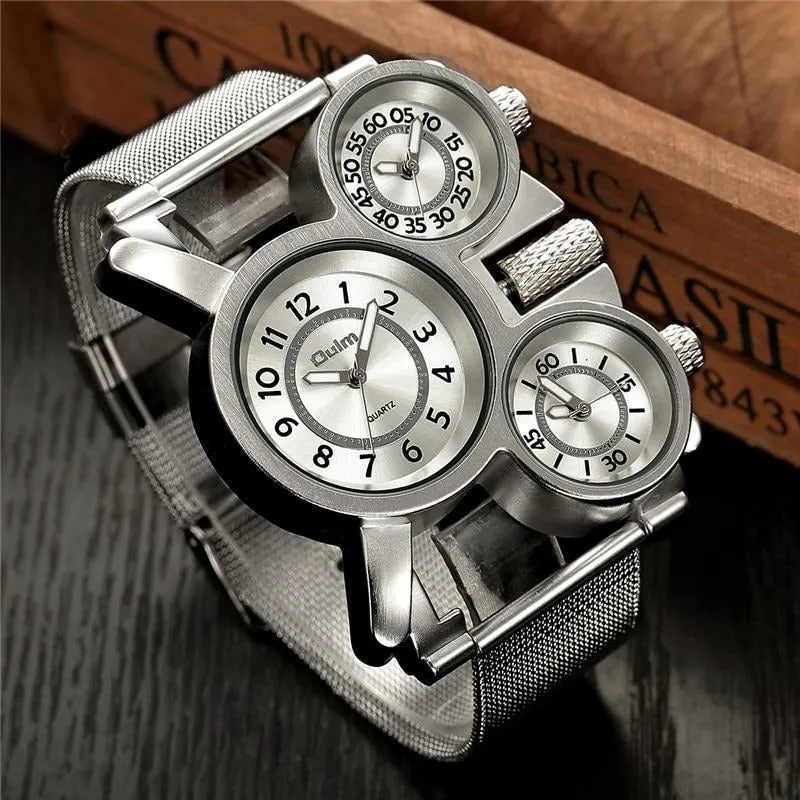 Futuristic Three-Time-Zone Watch – 2 Color Variants
