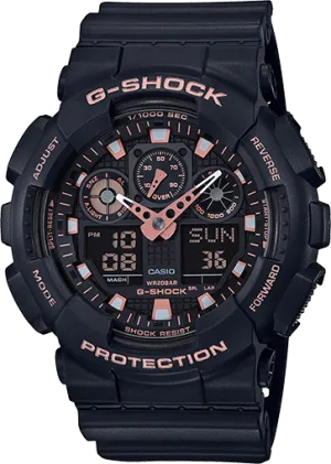 G-Shock Black Rose Gold Analog Digital Men's Watch GA100GBX-1A4