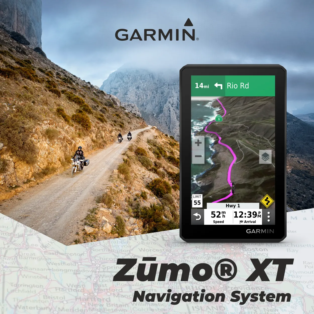 Garmin Zumo XT, All-Terrain Motorcycle GPS Navigation, 5.5-in Ultrabright and Rain-Resistant Display with Wearable4U Power Pack Bundle