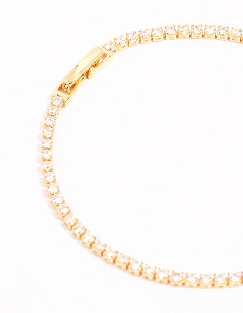 Gold Mini Round Cubic Zirconia Tennis Bracelet