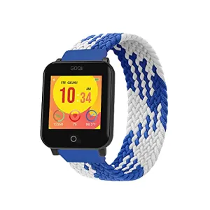 GOQii Smart Vital Junior for kids fitness, SpO2, body temperature and sleep tracker with 3 months personal coaching subscription (Blue and White)