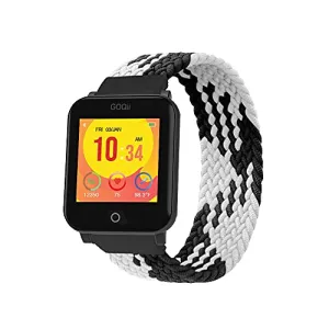 GOQii Smart Vital Junior for kids fitness, SpO2, body temperature and sleep tracker with 3 months personal coaching subscription (Zebra Black)