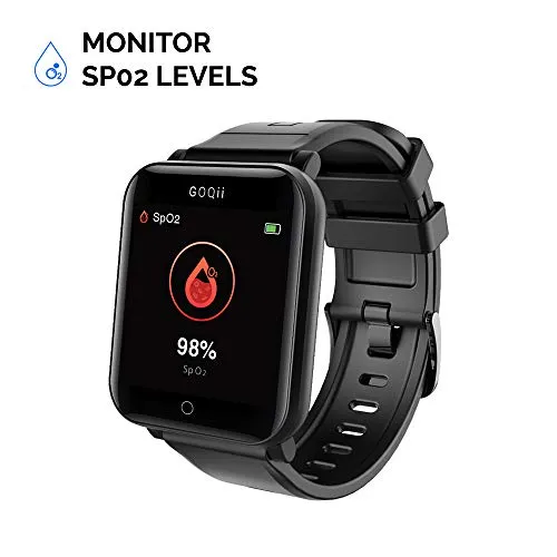 GOQii SpO2 Vital Body Temperature and Blood Pressure Tracker and Balance Body Composition Monitor with 3 Months Personal Coaching Fitness Smart Vital (Black)