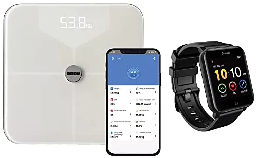 GOQii SpO2 Vital Body Temperature and Blood Pressure Tracker and Balance Body Composition Monitor with 3 Months Personal Coaching Fitness Smart Vital (Black)