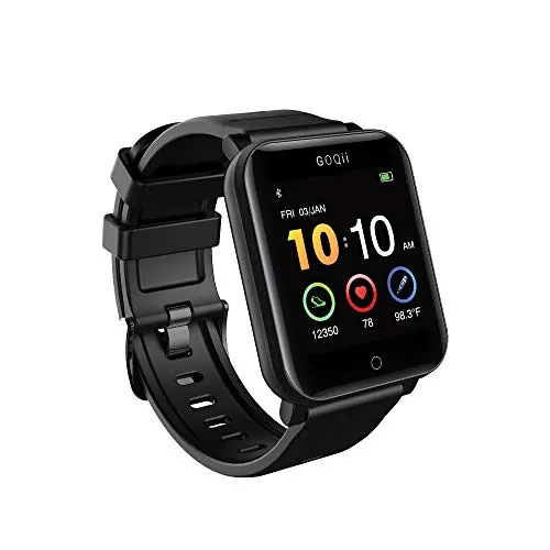 GOQii SpO2 Vital Body Temperature and Blood Pressure Tracker and Balance Body Composition Monitor with 3 Months Personal Coaching Fitness Smart Vital (Black)