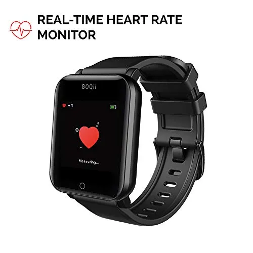 GOQii SpO2 Vital Body Temperature and Blood Pressure Tracker and Balance Body Composition Monitor with 3 Months Personal Coaching Fitness Smart Vital (Black)