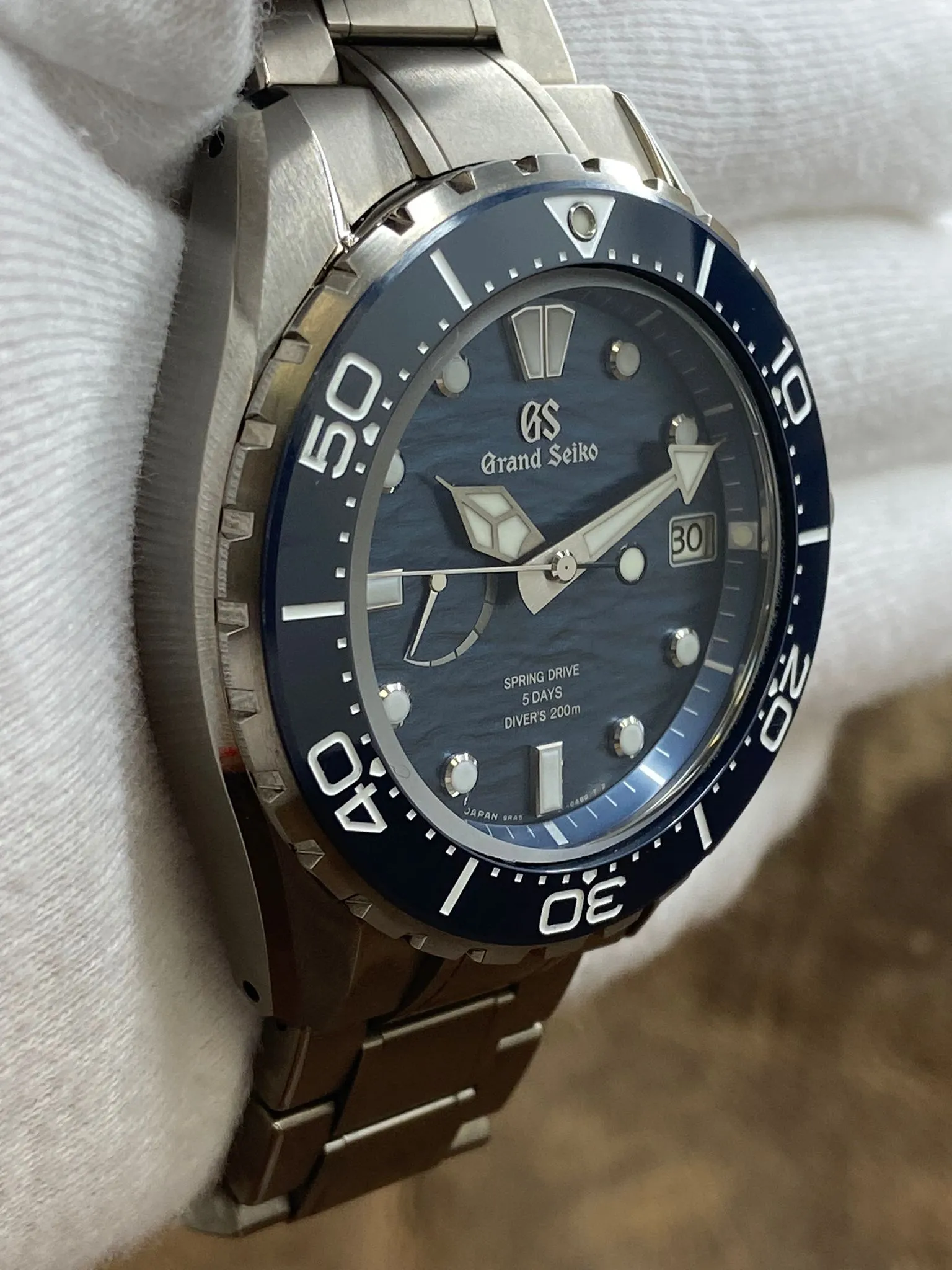 Grand Seiko Evolution 9 Collection Titanium B&P SLGA023 Blue Dial Spring Drive Men's Watch