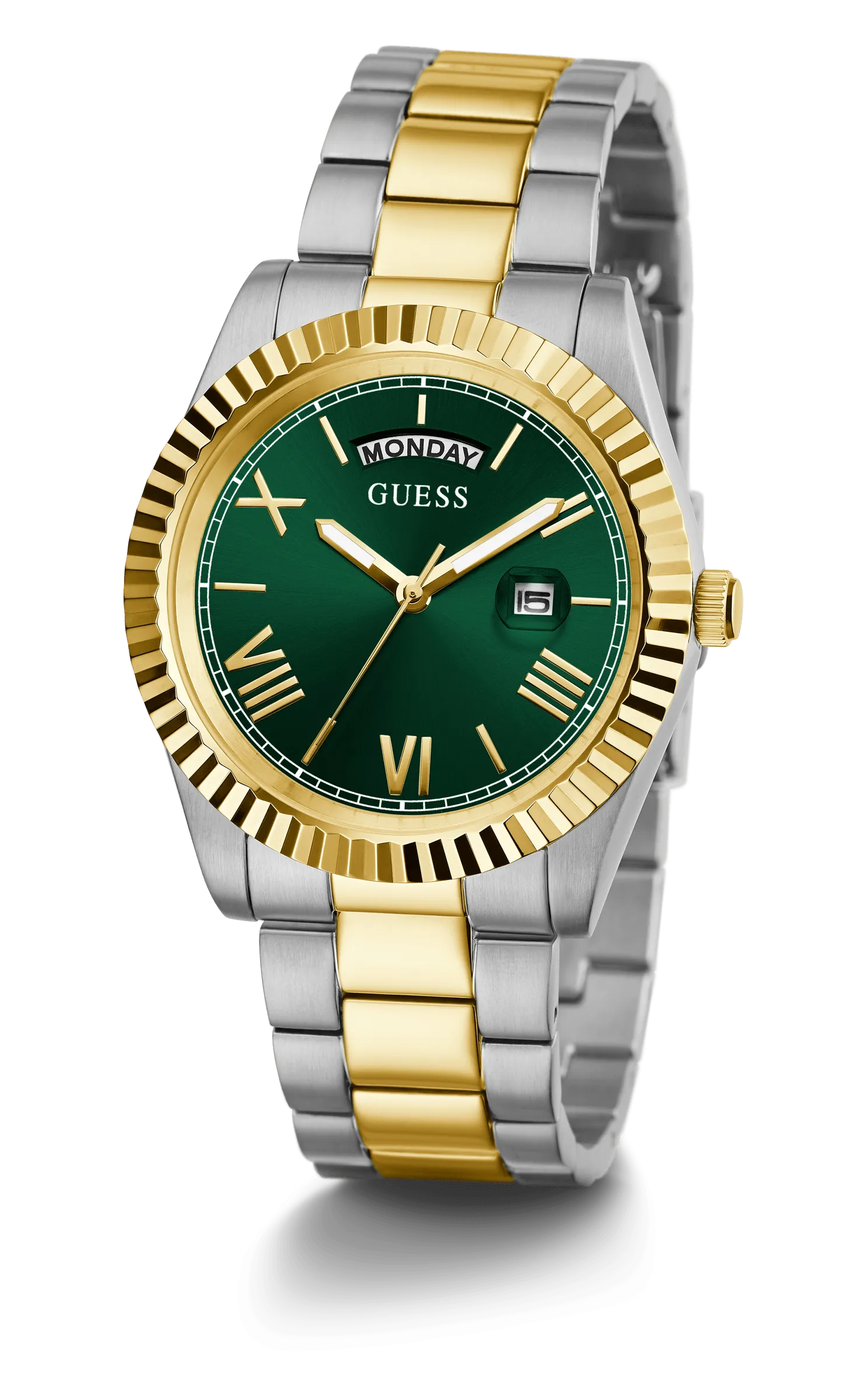 Guess Connoisseur Two Tone and Green Men's Watch GW0265G8