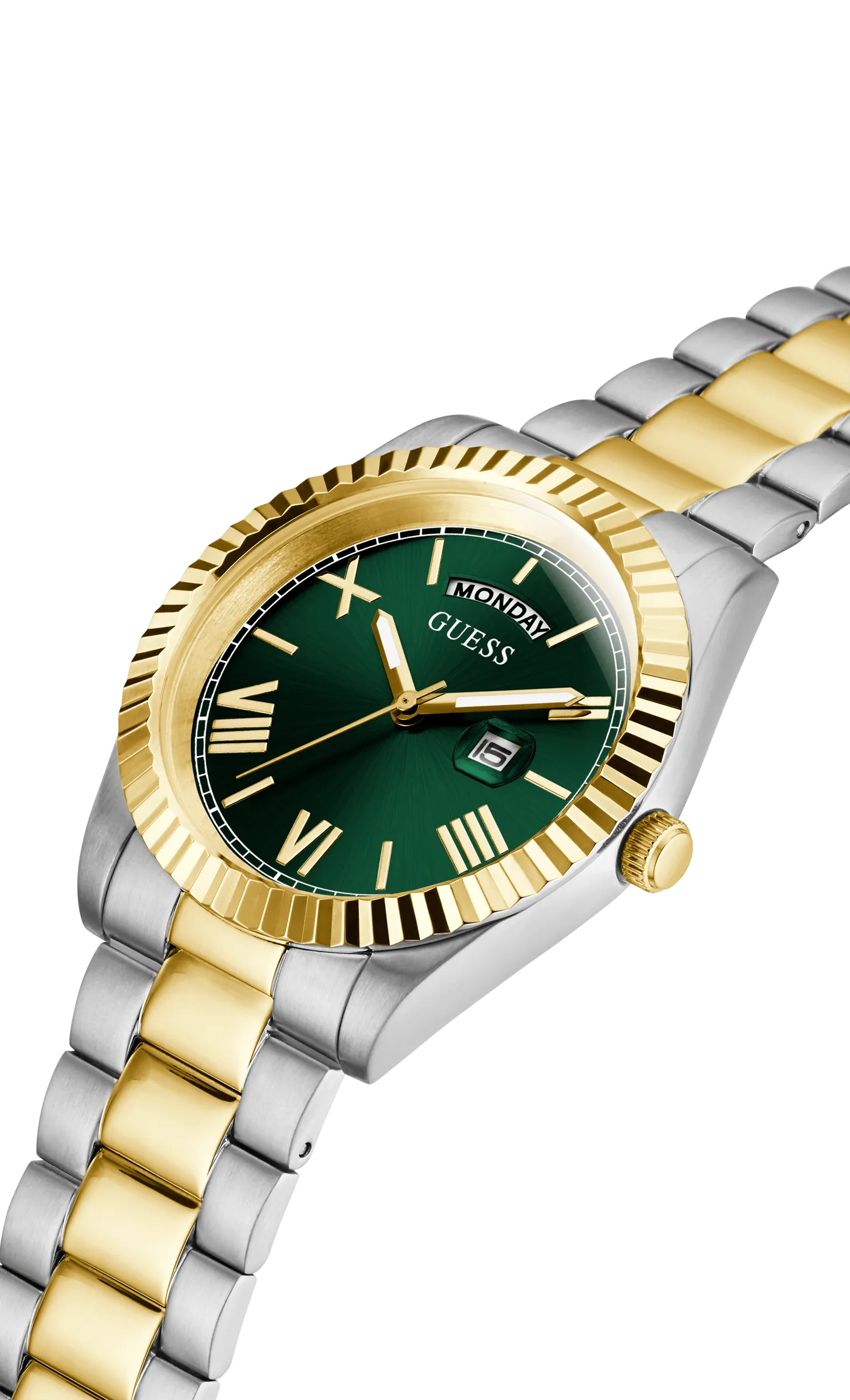 Guess Connoisseur Two Tone and Green Men's Watch GW0265G8