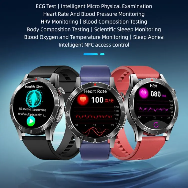H9 1.43 inch Steel Strap ECG Smart Watch Supports Bluetooth Calls/Smart Voice Assistant(Black)