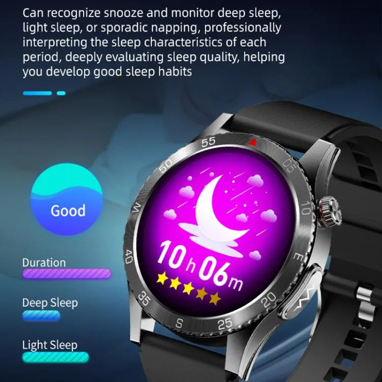 H9 1.43 inch Steel Strap ECG Smart Watch Supports Bluetooth Calls/Smart Voice Assistant(Black)