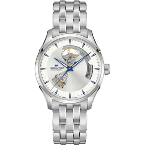 Hamilton Jazzmaster Open Heart Silver with Blue Auto on Bracelet 40mm