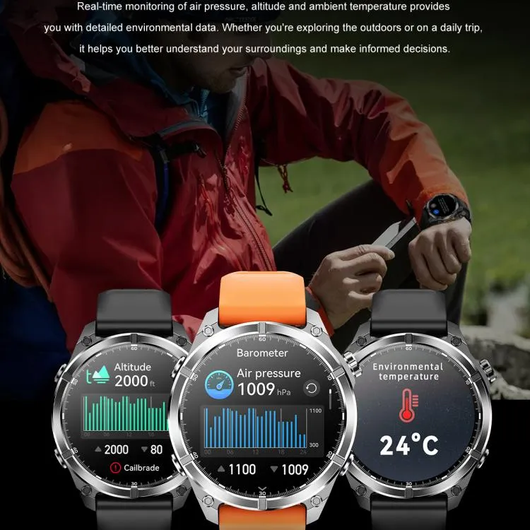 HD300 1.43 inch AMOLED Screen Silicone Strap Sports Smart Watch Supports Blood Oxygen Detection(Black)