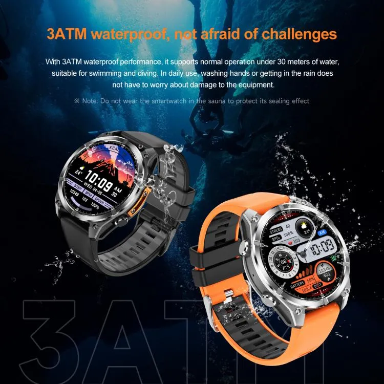 HD300 1.43 inch AMOLED Screen Silicone Strap Sports Smart Watch Supports Blood Oxygen Detection(Black)