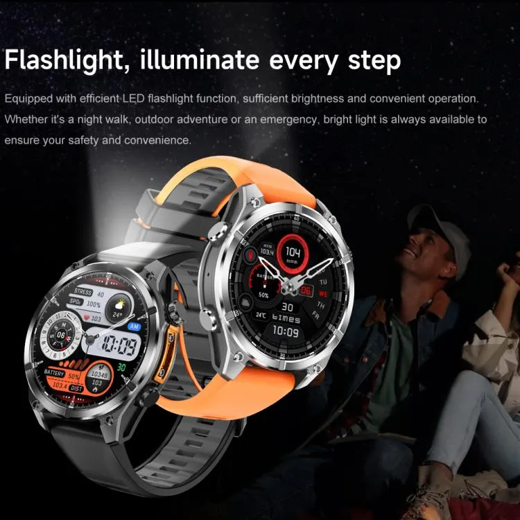 HD300 1.43 inch AMOLED Screen Silicone Strap Sports Smart Watch Supports Blood Oxygen Detection(Black)