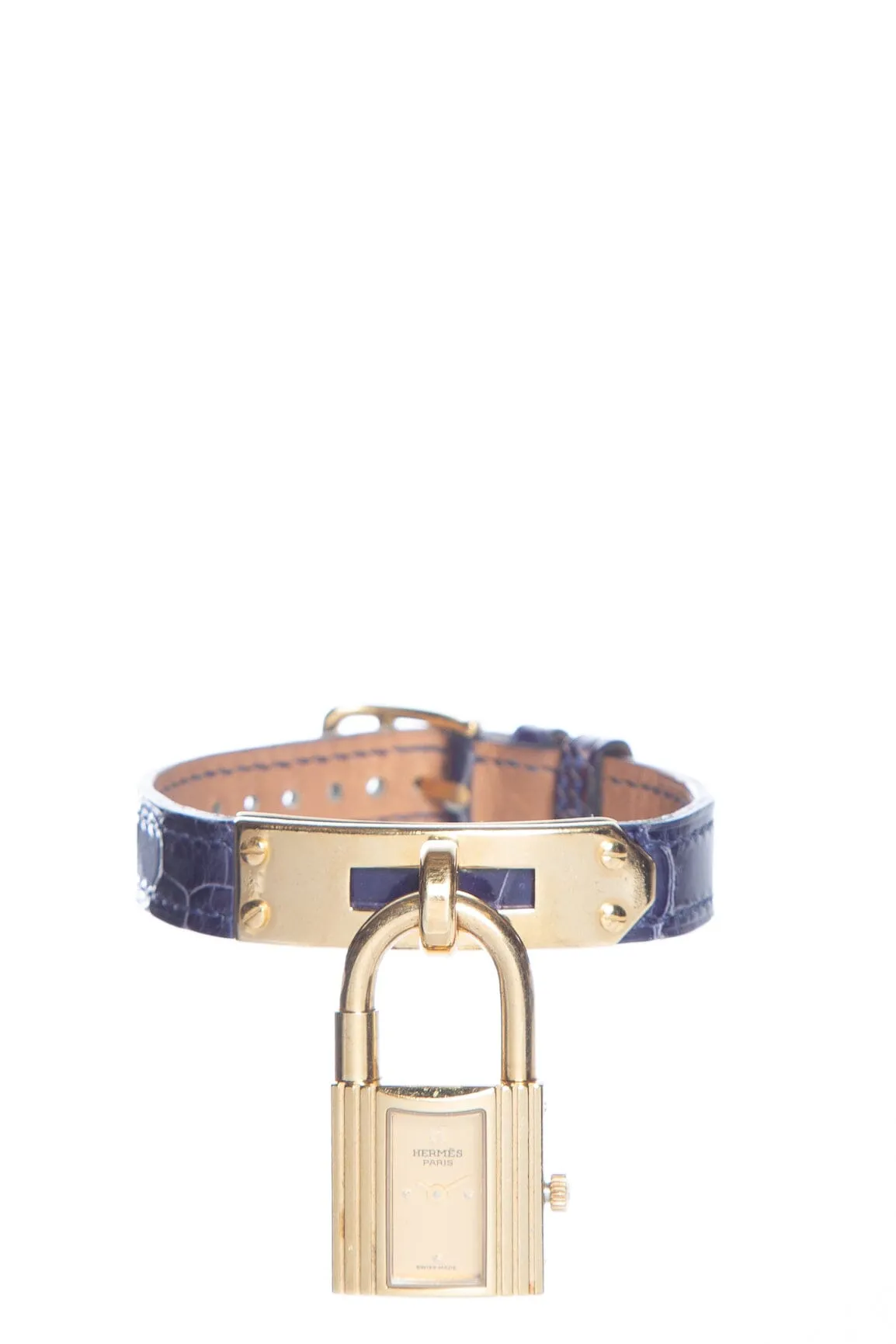Hermès Blue Croc Kelly Watch