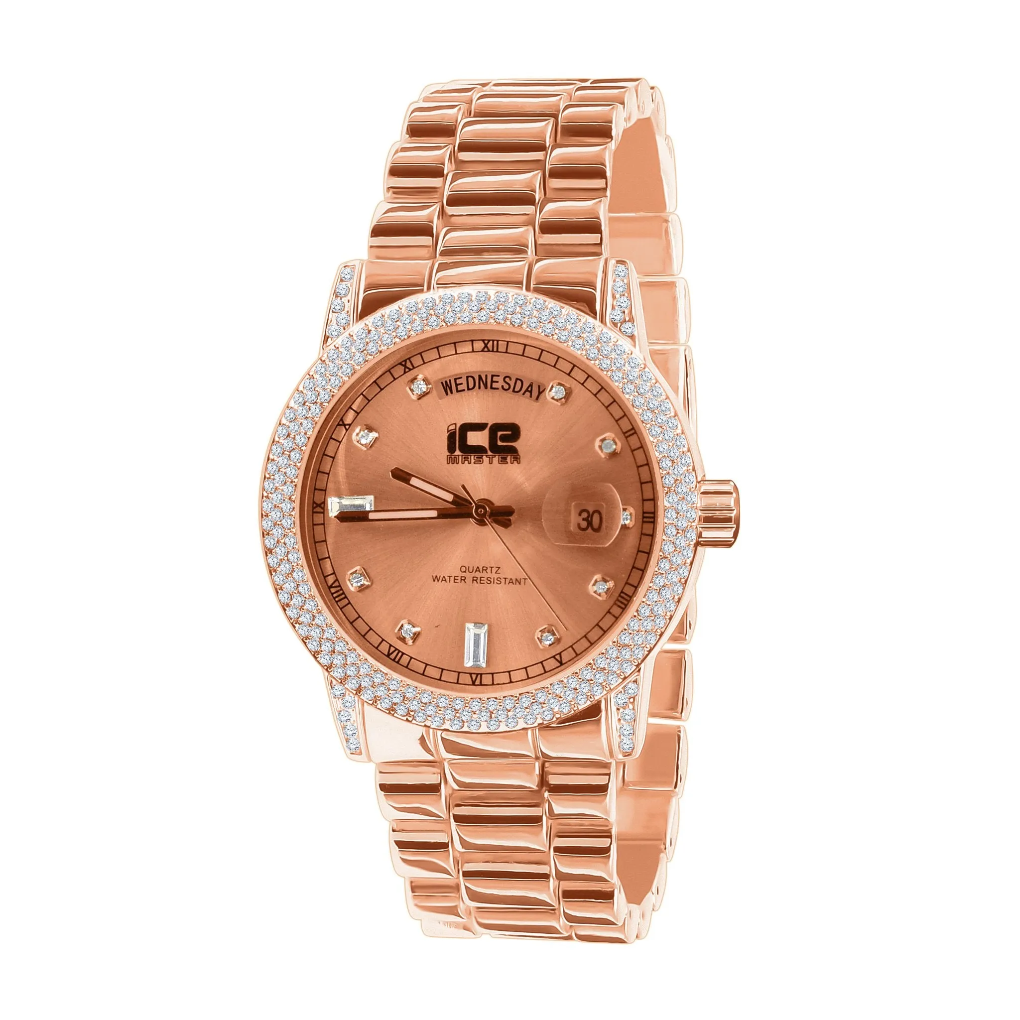 Iced Out Gold Plated Bling Metal Watch