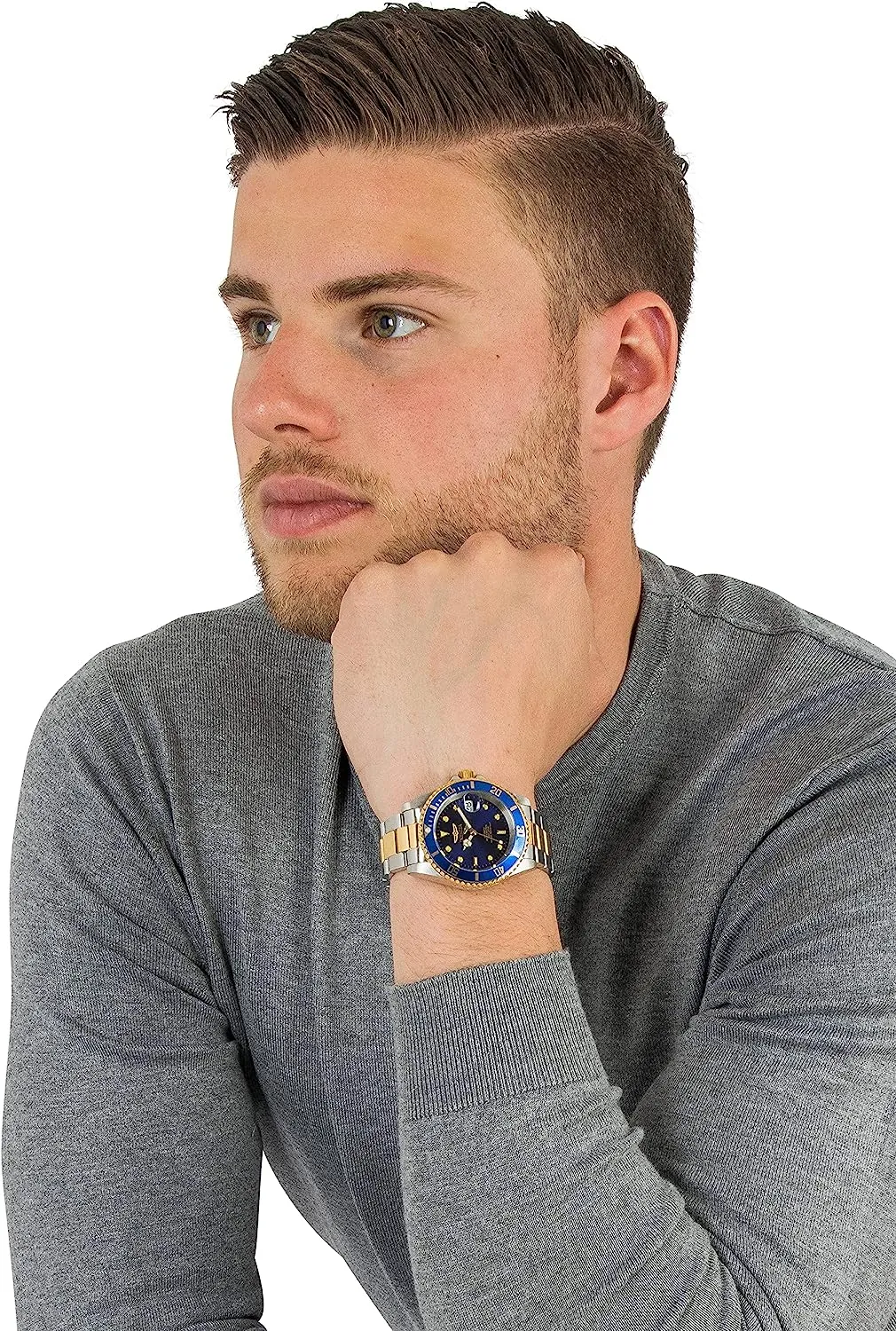 Invicta Men's Pro Diver 40mm Steel and Gold Tone Stainless Steel Automatic Watch with Coin Edge Bezel, Two Tone/Blue (Model: 8928OB)