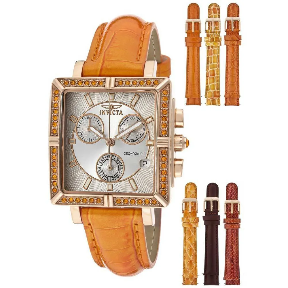 Invicta Women's 10334 Wildflower Orange Leather Band Watch
