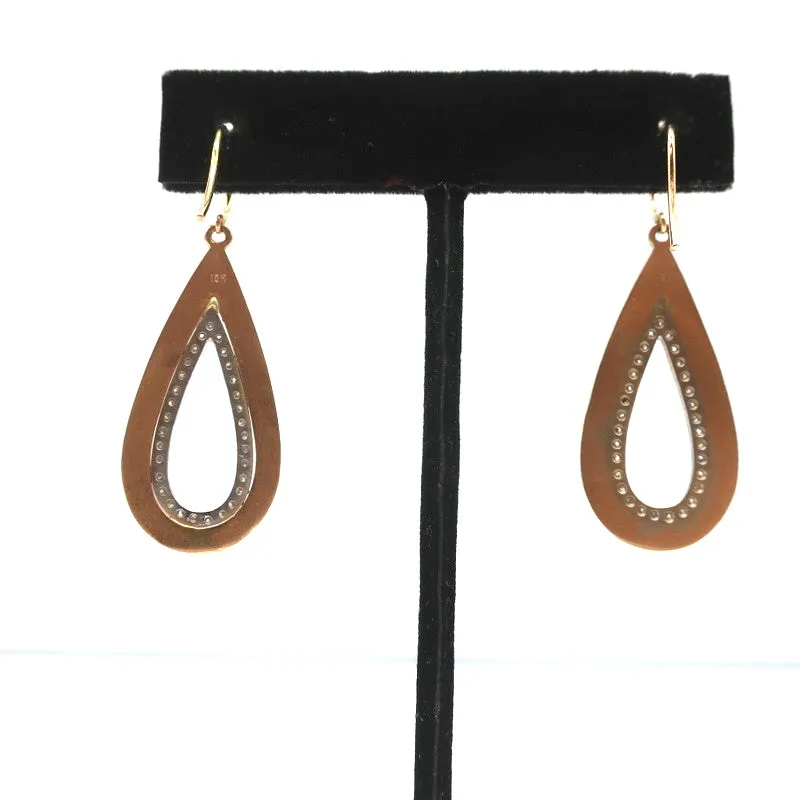 Irene Neuwirth Teardrop Earrings 18k Rose Gold & Diamonds