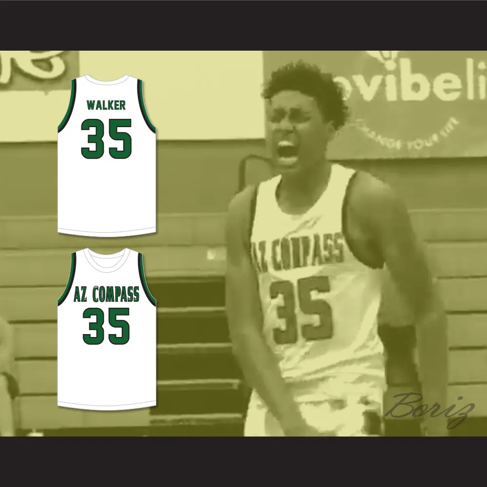 Jabari Walker 35 AZ Compass Prep Dragons White Basketball Jersey 2