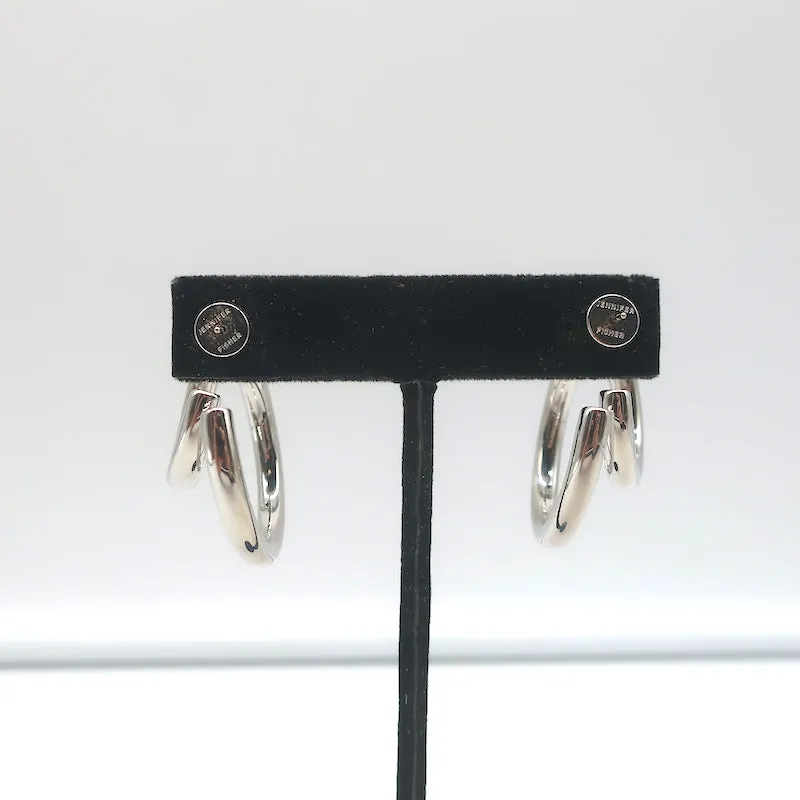 Jennifer Fisher Small Double Lilly Hoops Silver-Plated Brass NEW